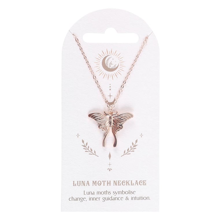 Luna Moth Nickel-Free Stainless Steel Pendant Necklace - Inner Guidance Jewelry for Timeless Beauty