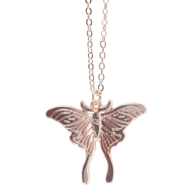 Luna Moth Nickel-Free Stainless Steel Pendant Necklace - Inner Guidance Jewelry for Timeless Beauty