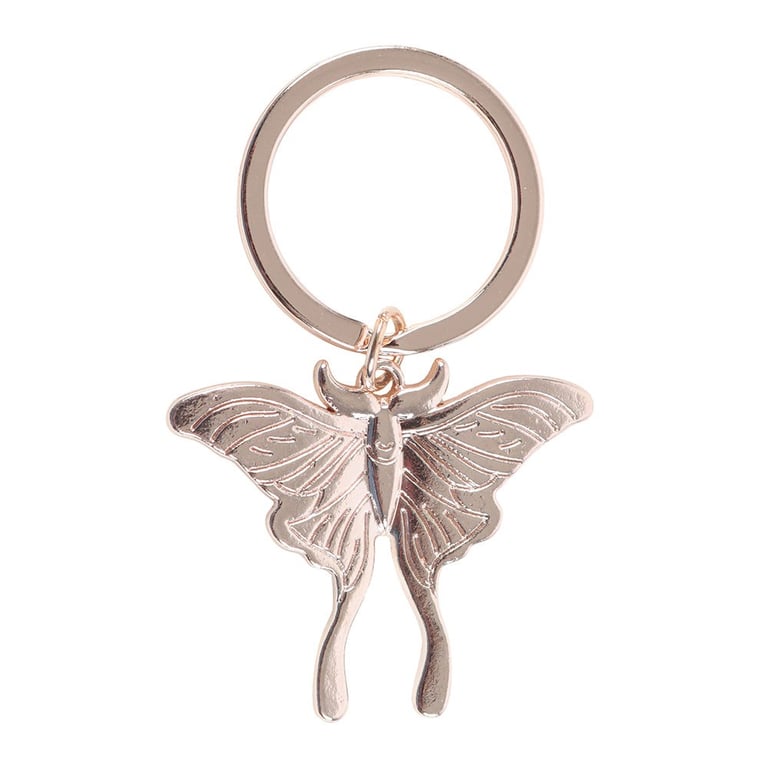 Elegant Luna Moth Metal Keyring - Symbolizing Change and Timeless Beauty