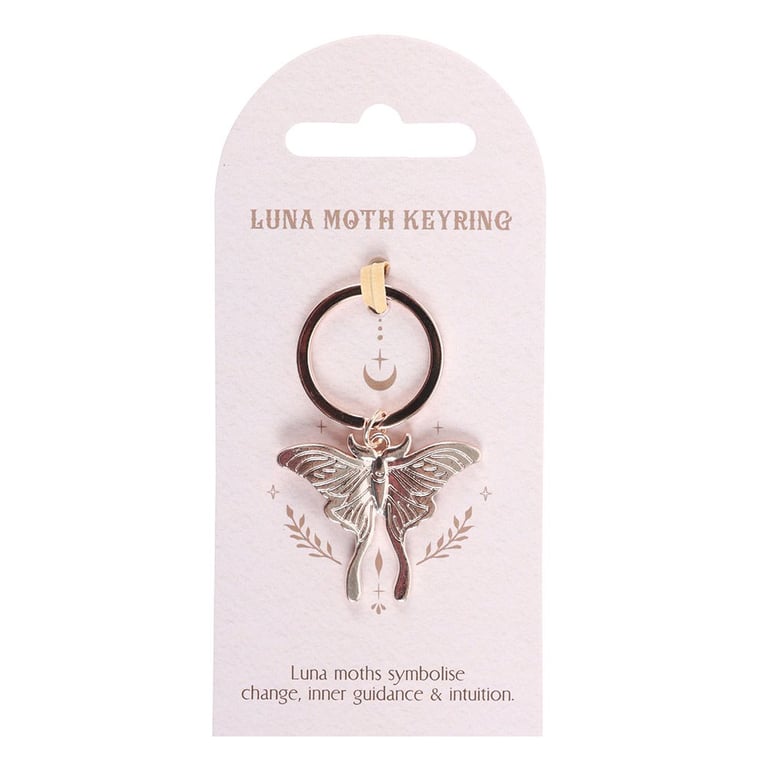 Elegant Luna Moth Metal Keyring - Symbolizing Change and Timeless Beauty