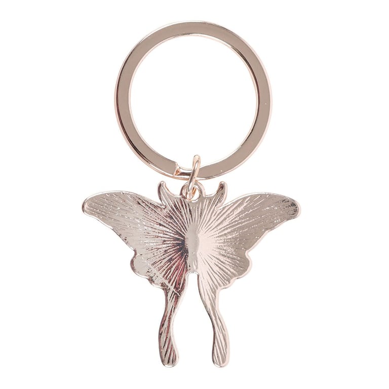 Elegant Luna Moth Metal Keyring - Symbolizing Change and Timeless Beauty