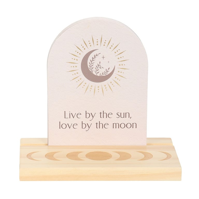 Luna Moth Affirmation Cards with Wooden Stand for Positive Vibes and Dream Manifesting