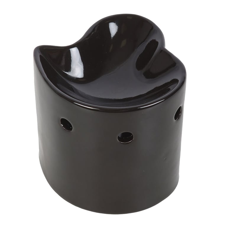 Black Heart Ceramic Oil Burner and Wax Warmer - Romantic Home Fragrance Essentials