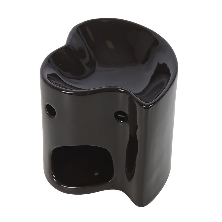 Black Heart Ceramic Oil Burner and Wax Warmer - Romantic Home Fragrance Essentials