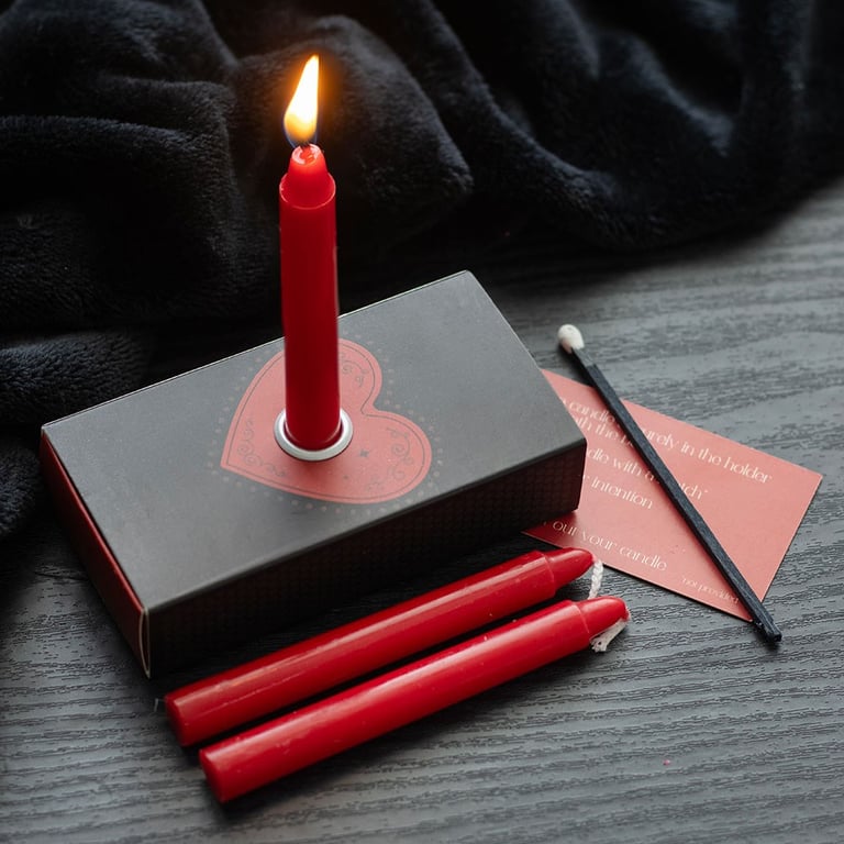 Love Spell Candle Set - 3 Unscented Candles to Attract Love & Strengthen Relationships