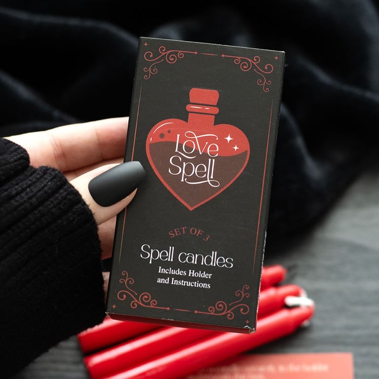 Love Spell Candle Set - 3 Unscented Candles to Attract Love & Strengthen Relationships