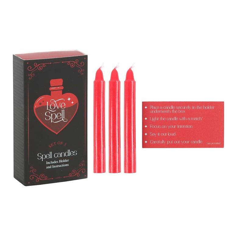 Love Spell Candle Set - 3 Unscented Candles to Attract Love & Strengthen Relationships