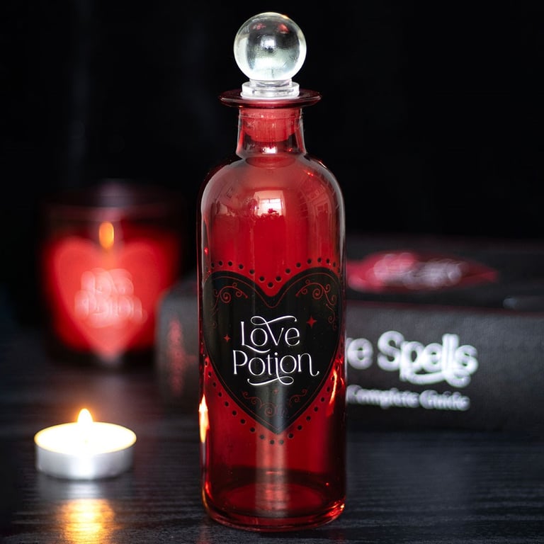 Decorative Glass Love Potion Bottle - Enchanted Home Decor & Witchcraft Supply