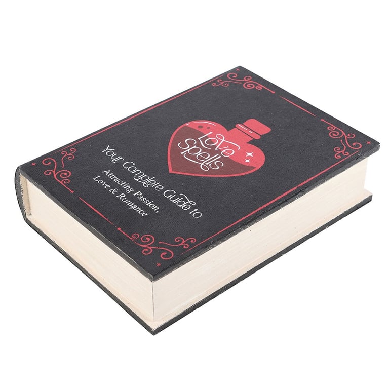 Love Spells Storage Box - Decorative Book Shaped Secret Keeper Box