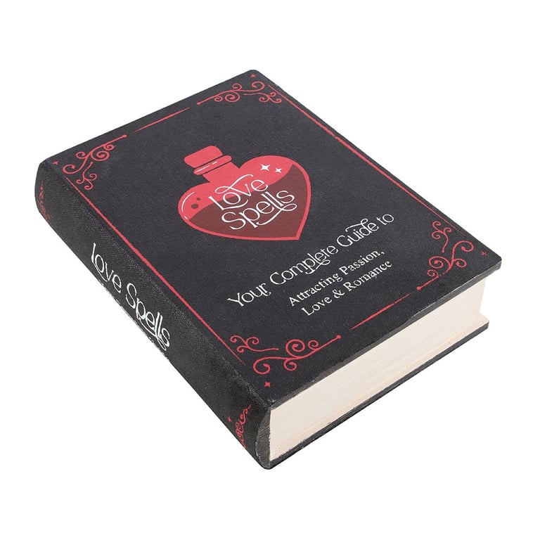 Love Spells Storage Box - Decorative Book Shaped Secret Keeper Box
