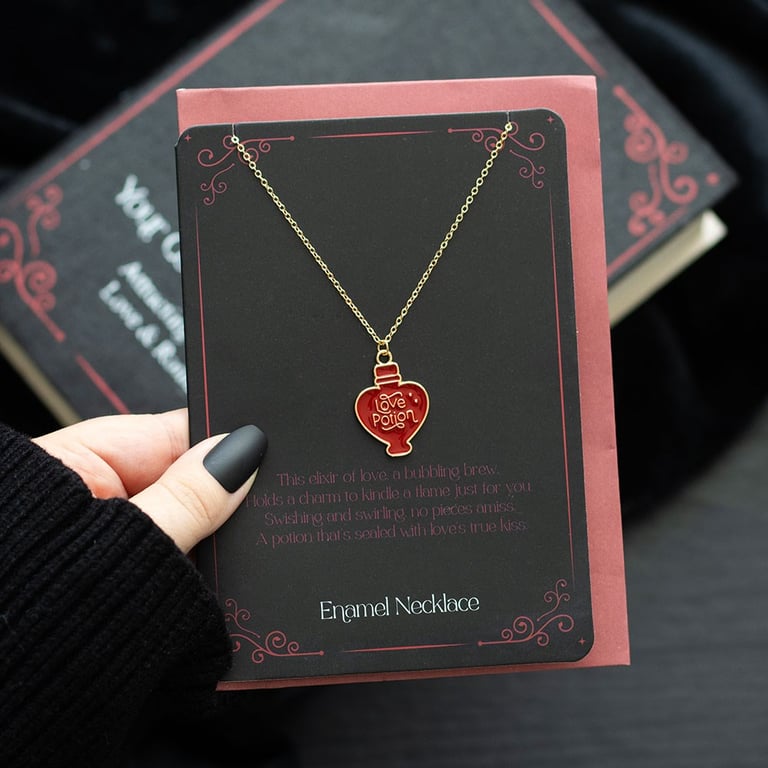 Love Potion Enamel Necklace - Nickel-Free Romantic Gift Idea