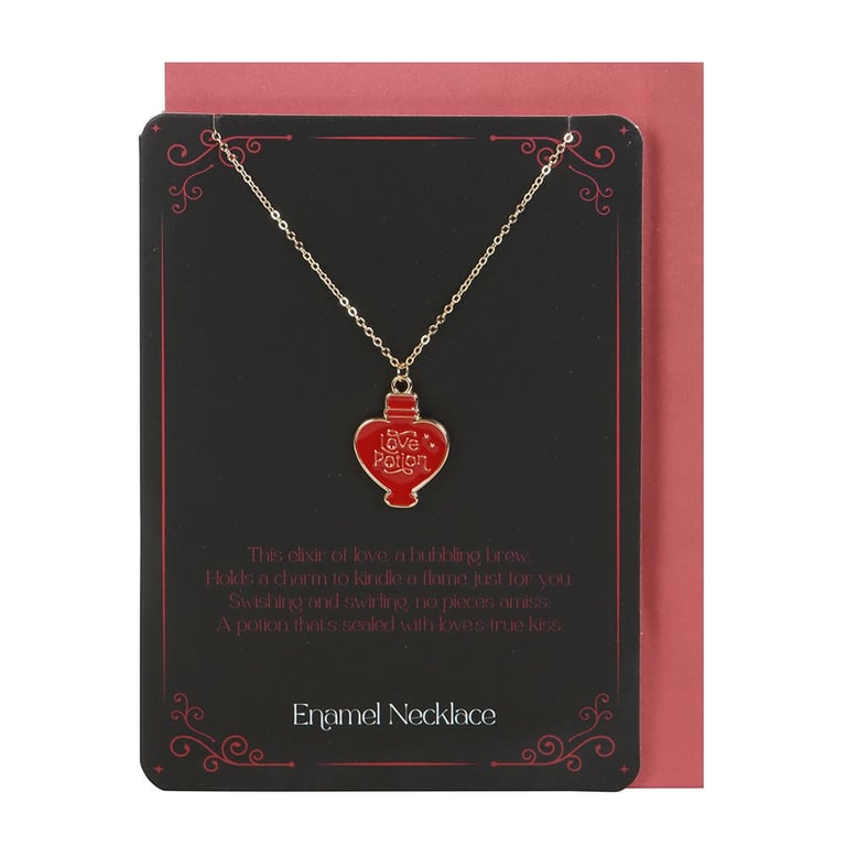 Love Potion Enamel Necklace - Nickel-Free Romantic Gift Idea