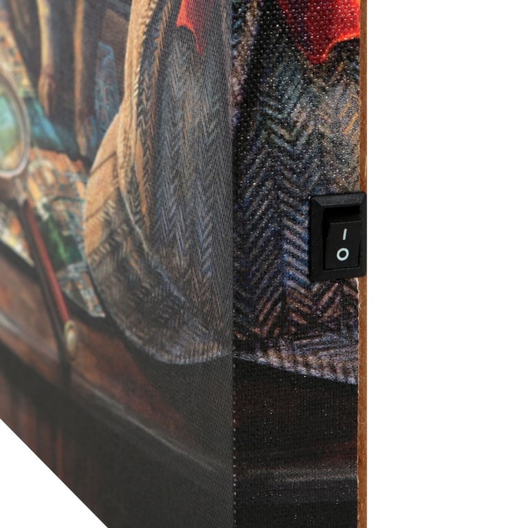 Purrlock Holmes Light Up Canvas Plaque by Lisa Parker - High-Quality Colour Print with Illuminated Details for Home Decor