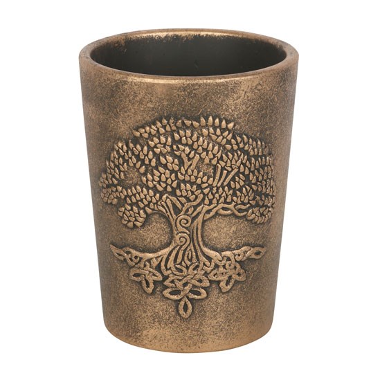Tree of Life Bronze Terracotta Plant Pot - Spiritual Symbolism & Mystical Charm by Lisa Parker