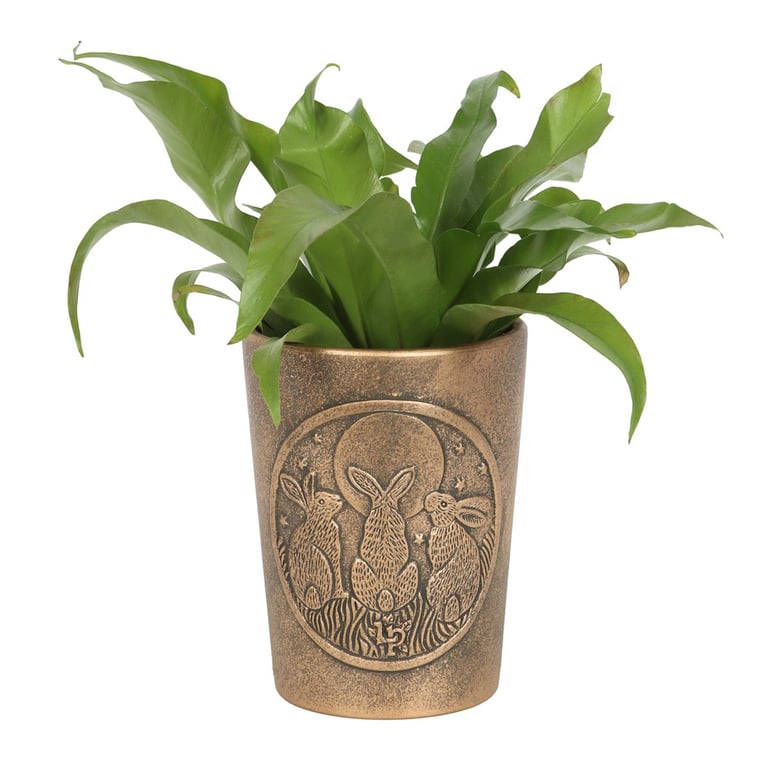 Moon Shadows Bronze Terracotta Plant Pot by Lisa Parker - Fertility & Growth Inspired Home Decor