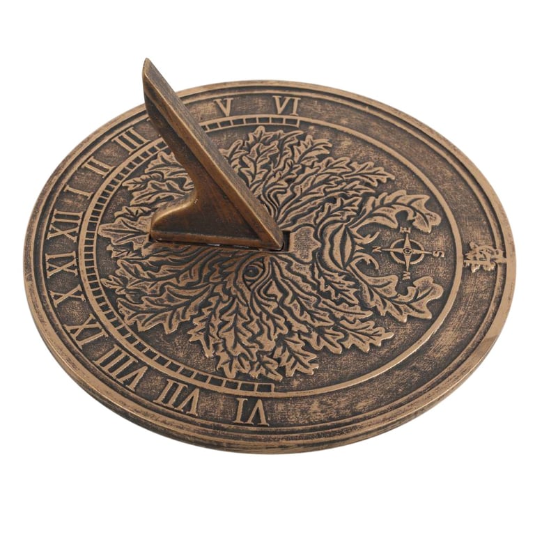 Lisa Parker Green Man Terracotta Sundial - Rustic Garden Decor Timepiece