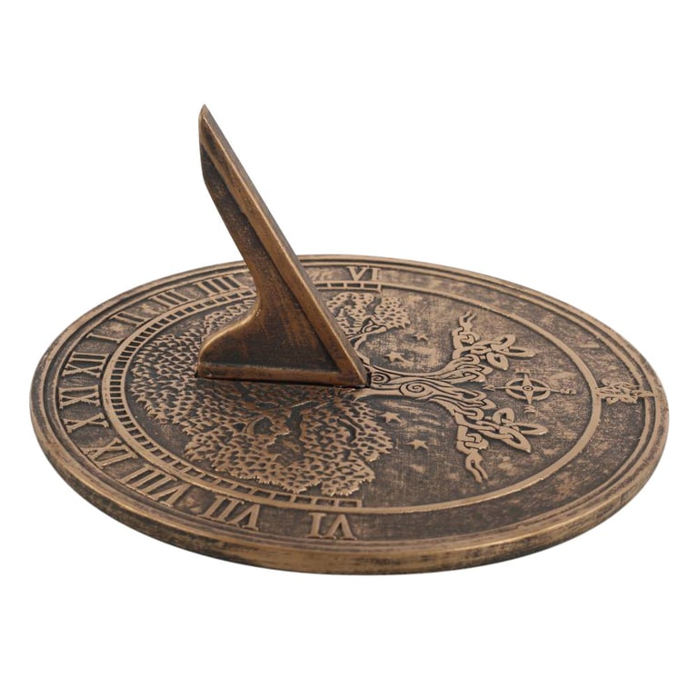 Lisa Parker Tree of Life Terracotta Sundial - Rustic Garden Timepiece & Decor