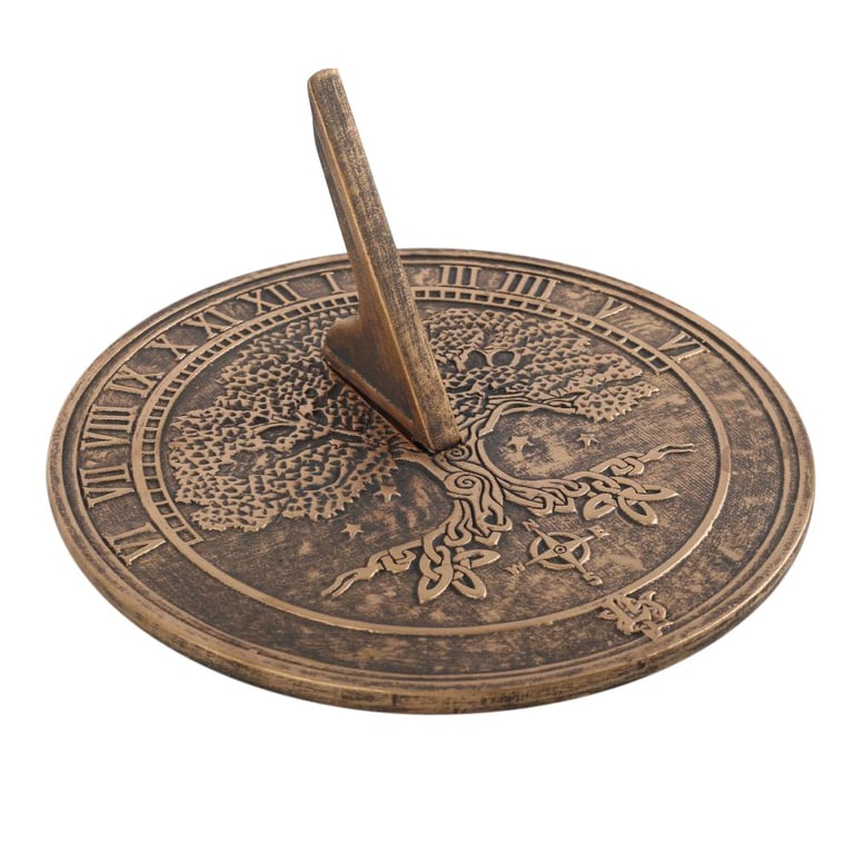 Lisa Parker Tree of Life Terracotta Sundial - Rustic Garden Timepiece & Decor