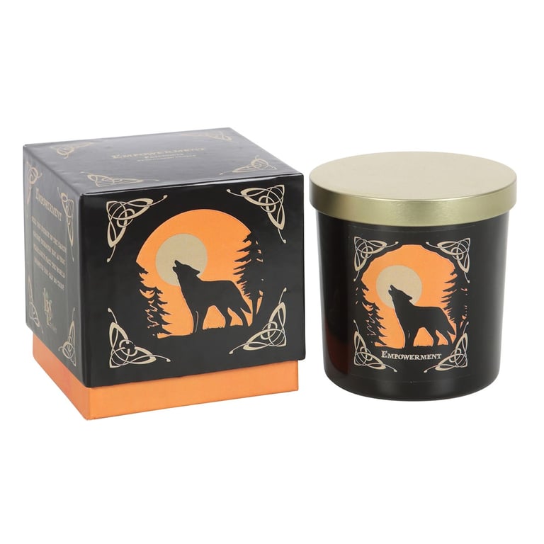 Empowerment Candle - Wolf Song by Lisa Parker, Patchouli Scented Meditation Candle