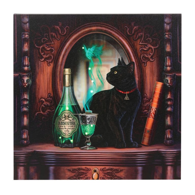 Lisa Parker Absinthe Light Up Canvas Plaque - Unique Magical Art Piece for Home Decor