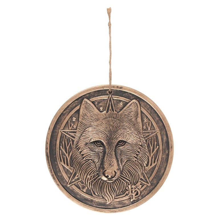 Bronze Terracotta Wild One Plaque by Lisa Parker - Enchanting Wolf Wall Art Decoration