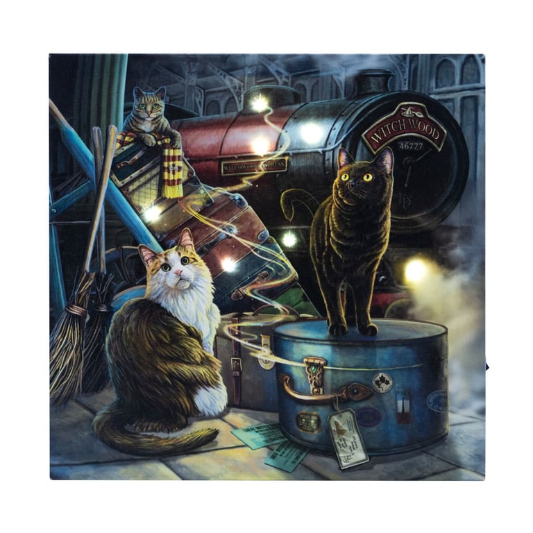 Lisa Parker s Witchwood Express Light Up Canvas Plaque - Magical Home Decor Art