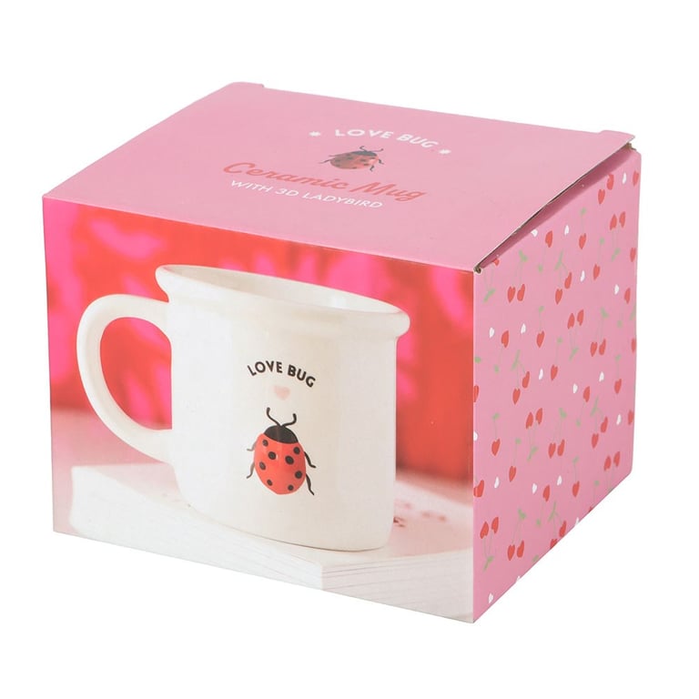Love Bug Ceramic Mug - 3D Ladybird Design, 360ml Capacity