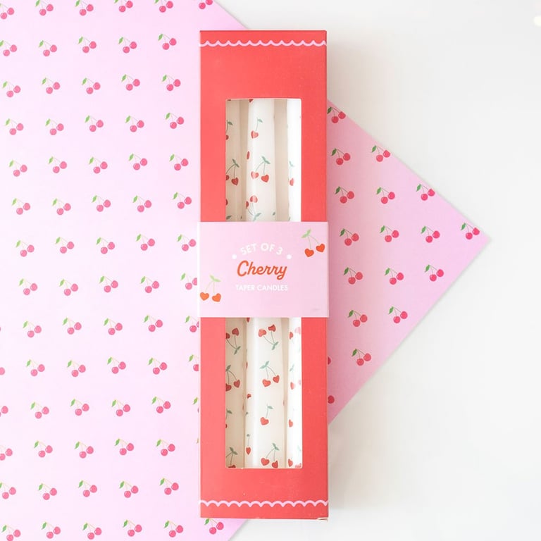 Heart Cherry Taper Candles - Paraffin Wax with 5hr Burn Time, Perfect Home Decorations for Valentine s Day
