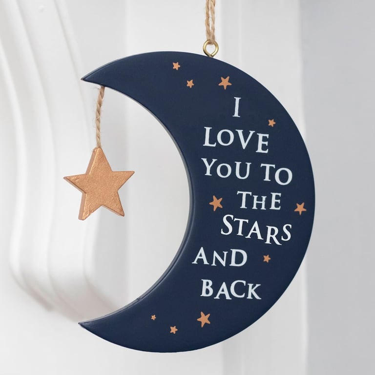 I Love You to the Moon and Back Hanging Sign - Perfect Gift for New Mums & Nursery Decor