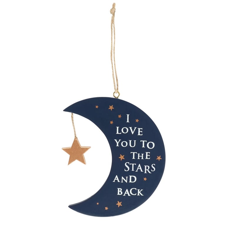I Love You to the Moon and Back Hanging Sign - Perfect Gift for New Mums & Nursery Decor