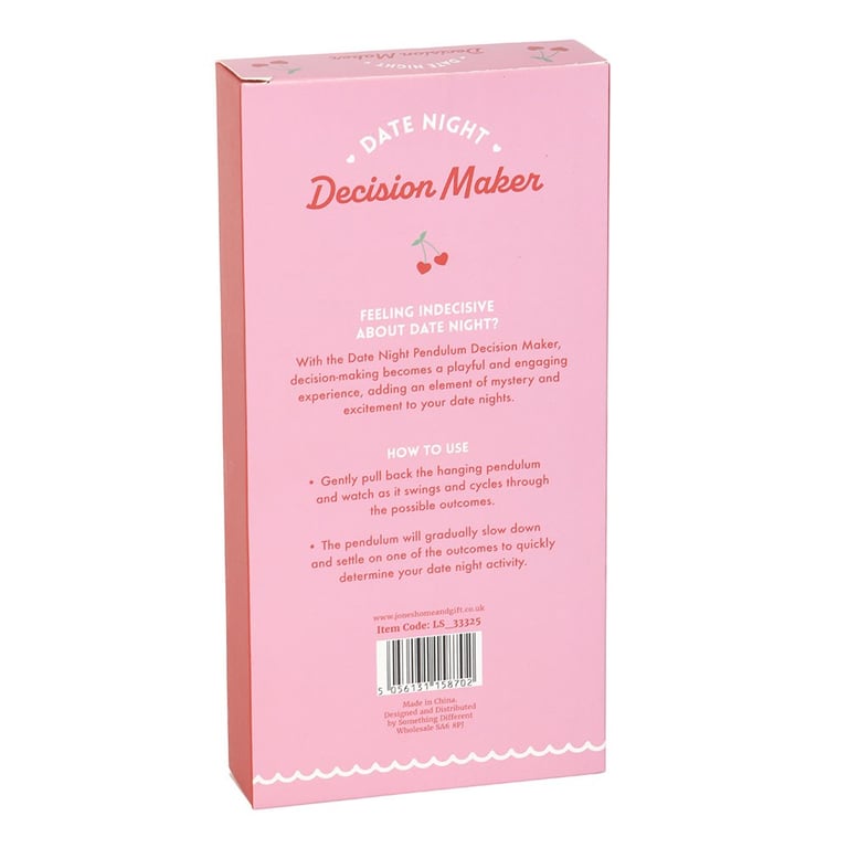 Date Night Pendulum Decision Maker - Instant Spontaneous Date Ideas for Couples