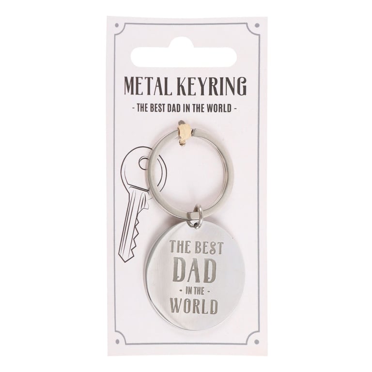 Best Dad in the World Metal Keychain - Heartfelt Fathers Day Gift Reminder