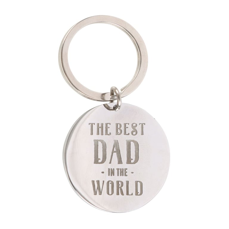 Best Dad in the World Metal Keychain - Heartfelt Fathers Day Gift Reminder