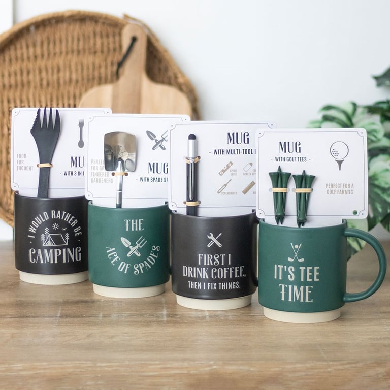 Ace of Spades Ceramic Mug with Garden Spade Spoon - Perfect Gardening Gift for Dad or Any Occasion