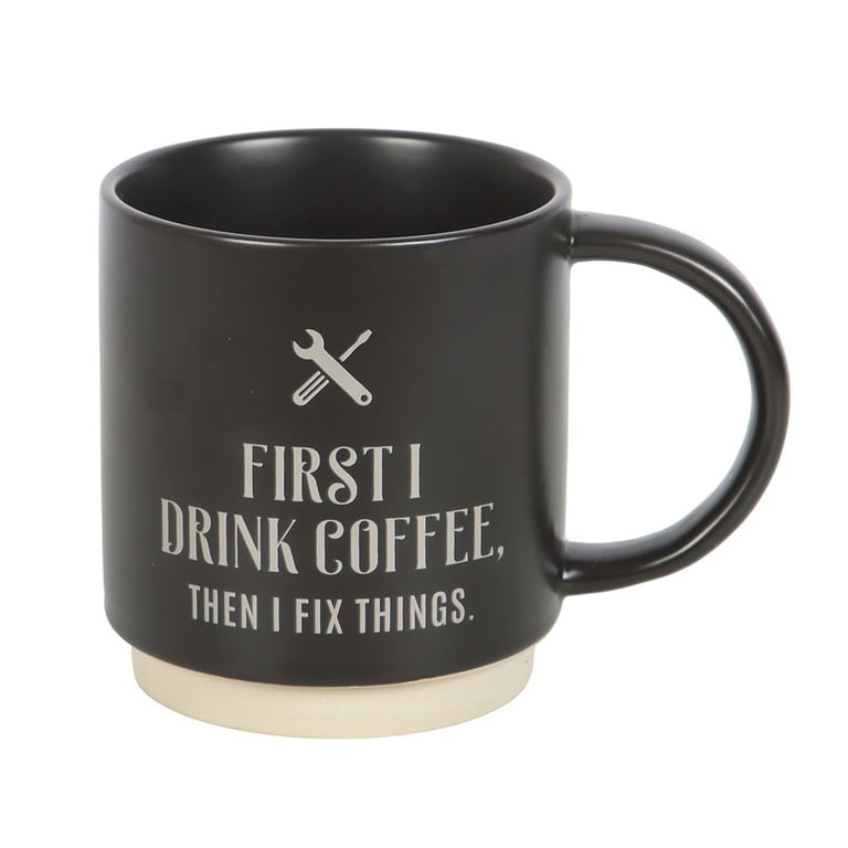 First I Drink Coffee 500ml Mug Set - Handyman Multi-tool Pen Gift