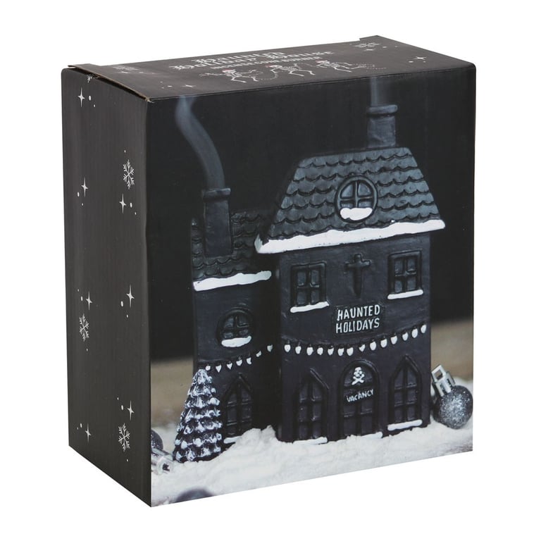 Haunted House Incense Cone Burner - Black Gothic Christmas Decoration