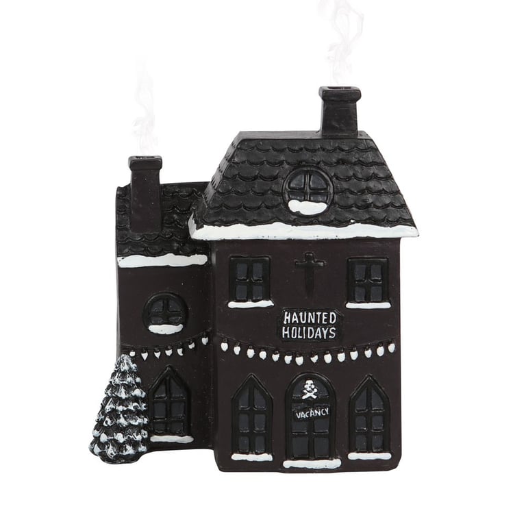 Haunted House Incense Cone Burner - Black Gothic Christmas Decoration