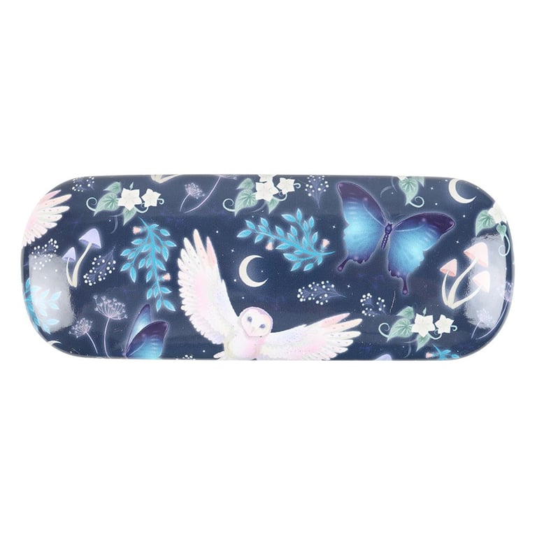 Night Flight Owl Print Hard Shell Glasses Case - Protective Travel Accessory