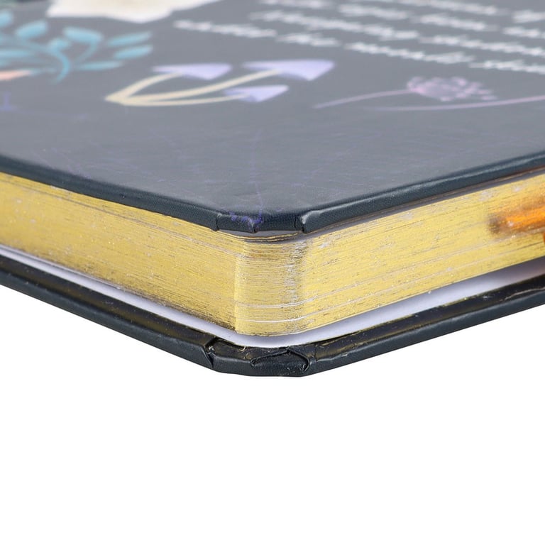Midnight Moth Journal with Amethyst Pen - 100 Lined Pages, Gold Foil Accents & Crystal Ballpoint Pen