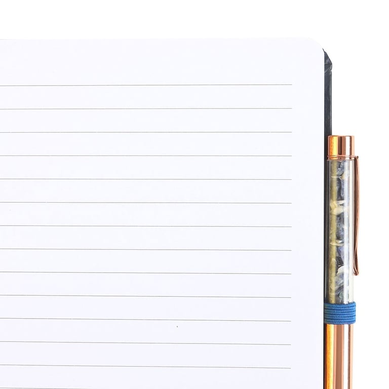 Night Owl Journal - 100 Lined Pages & Sodalite Crystal Pen
