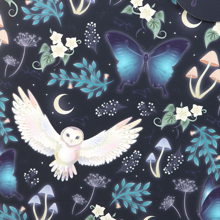 23cm Midnight Forest Owl Print Gift Bag - Magical and Mystical Forest Theme