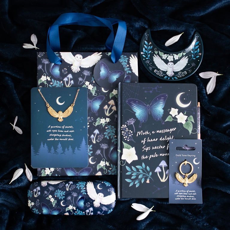 23cm Midnight Forest Owl Print Gift Bag - Magical and Mystical Forest Theme