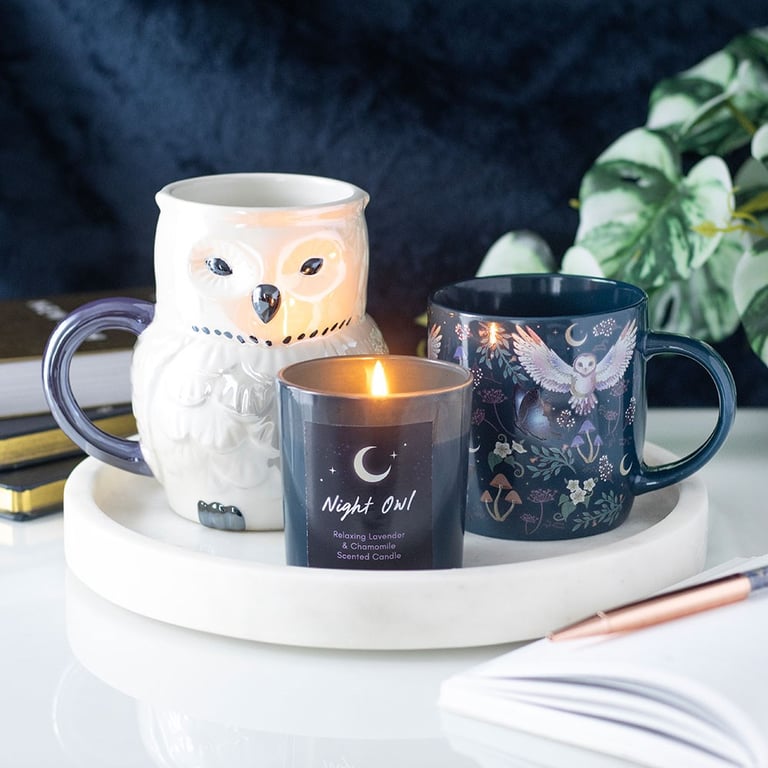 Night Owl Lavender & Chamomile Candle - 20 Hour Relaxing Bedtime Candle in Glass Holder