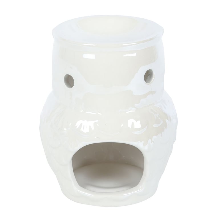 Iridescent Owl Shaped Oil Burner and Wax Warmer - Mystical Home Decor Fragrance Diffuser