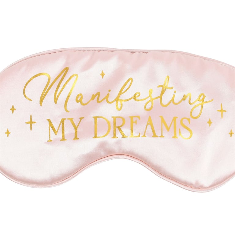 Manifesting My Dreams Pink Satin Sleep Mask - 100 Polyester, Recharge Your Night s Rest