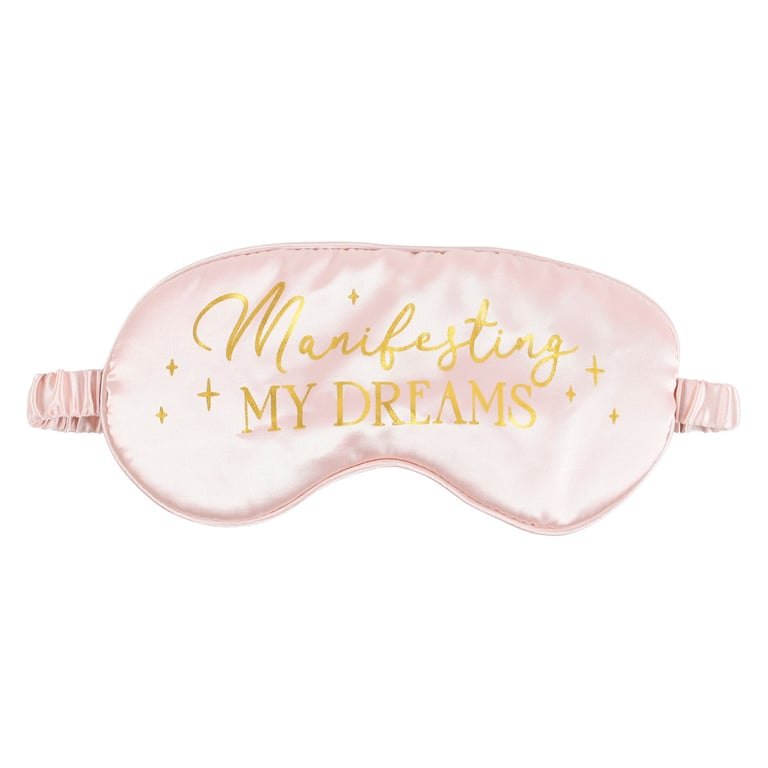 Manifesting My Dreams Pink Satin Sleep Mask - 100 Polyester, Recharge Your Night s Rest