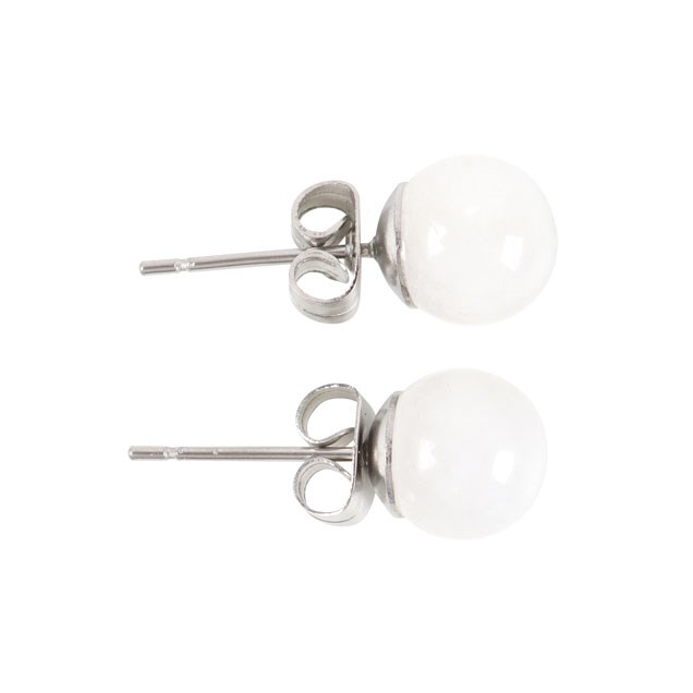 Clear Quartz Crystal Stud Earrings - Spiritual Protection and Energy Amplification