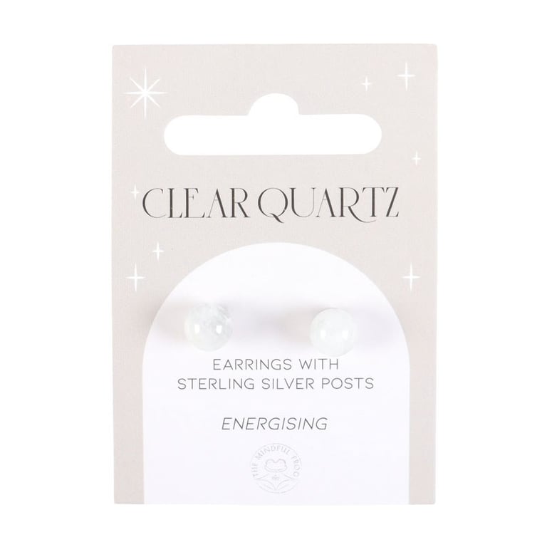 Clear Quartz Crystal Stud Earrings - Spiritual Protection and Energy Amplification