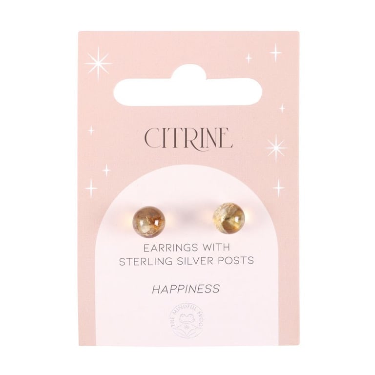 Citrine Semi Precious Crystal Earrings - Spiritual Protection and Confidence Boosting Jewelry