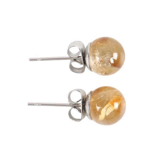 Citrine Semi Precious Crystal Earrings - Spiritual Protection and Confidence Boosting Jewelry